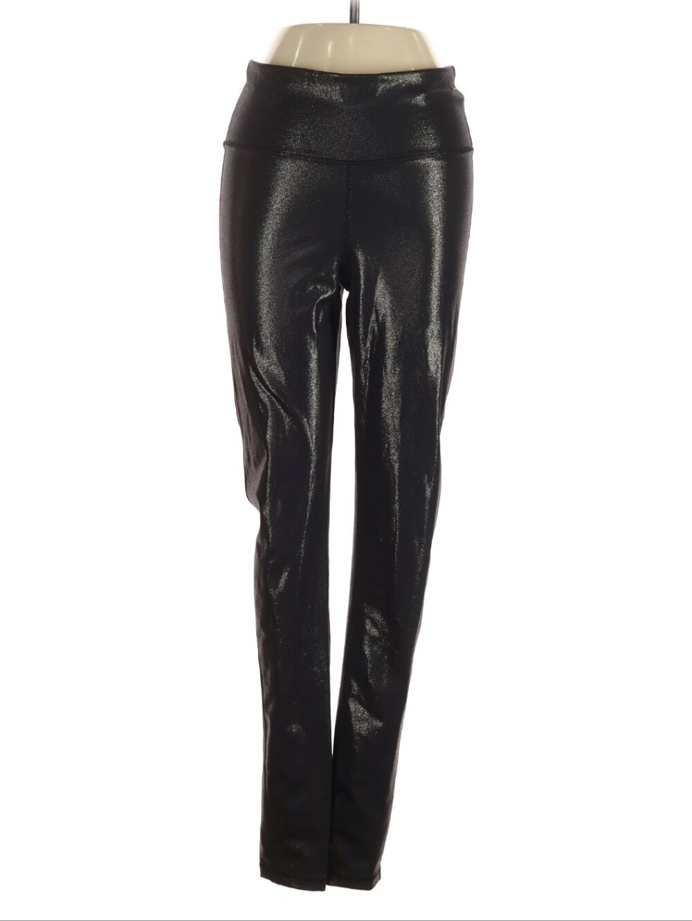New Gap Shimmer Leather Leggings Size Small New Black Yoga Athletic Athleisure
